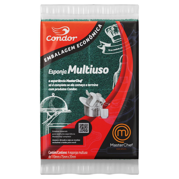 Esponja Multiuso Condor Com 4 Esponjas