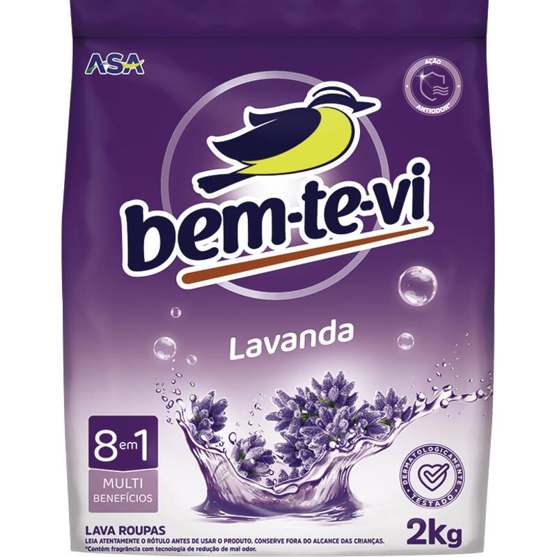 Lava Roupas em Pó Bem-te-vi Lavanda 2kg
