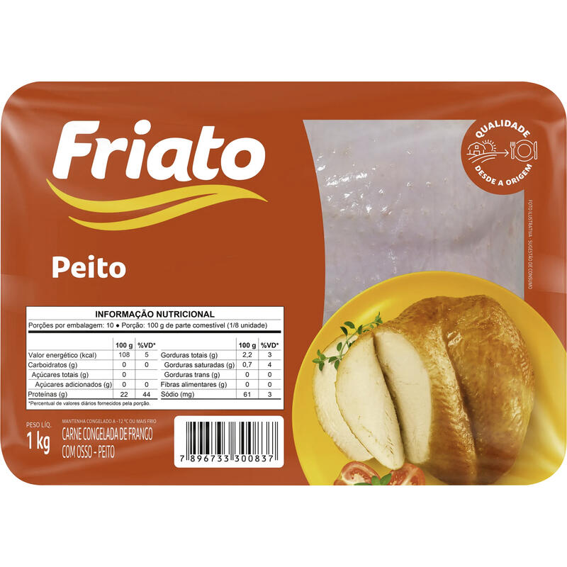 Peito de Frango Friato Congelado 1kg