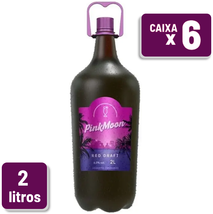 Coquetel Alcoólico Pink Moon Pet 2L Caixa c/ 6 Un