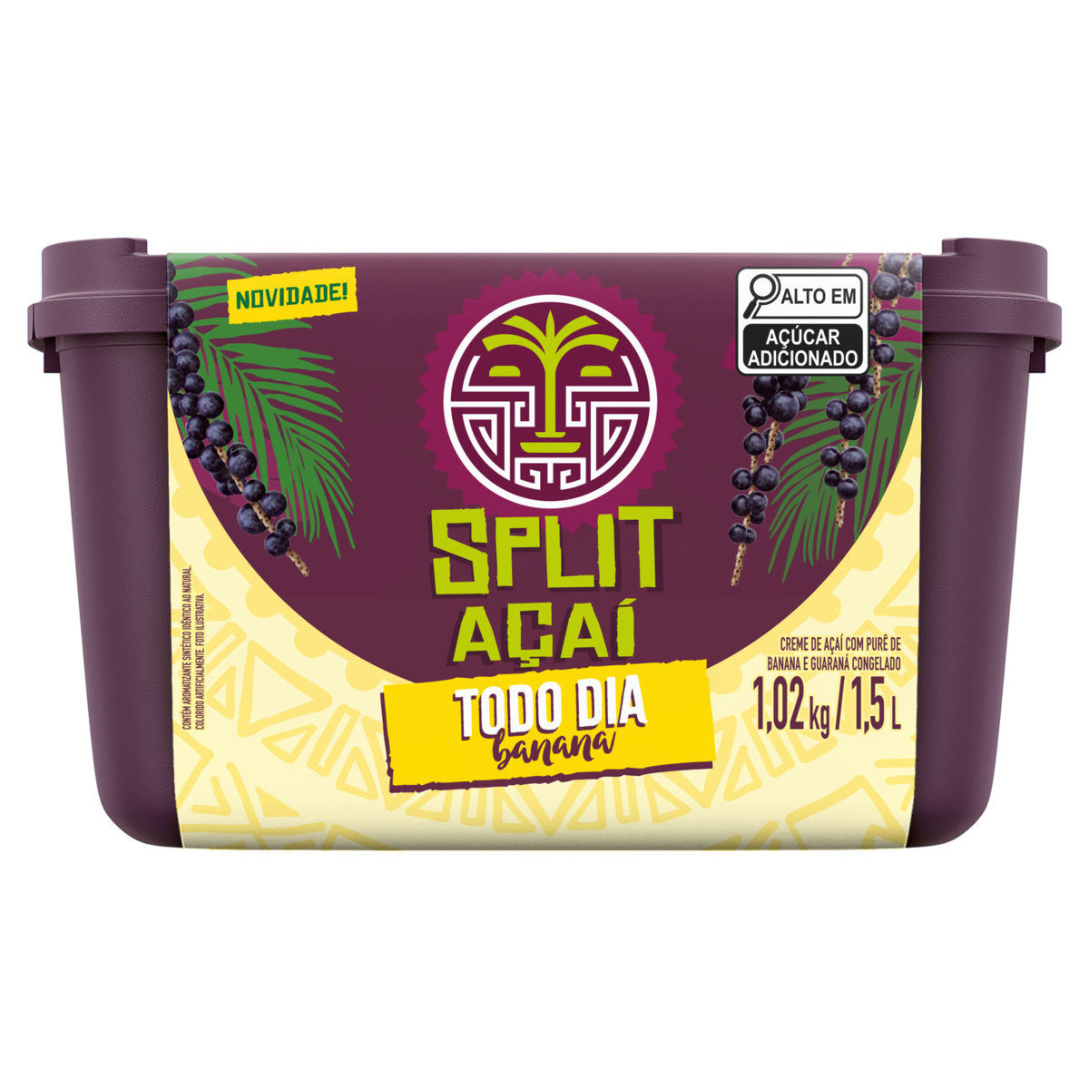 Creme de Frutas Banana Split Açaí Todo Dia Pote 1,5l