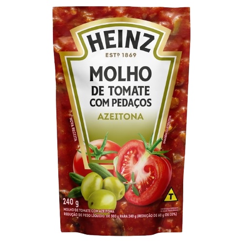 Molho de Tomate com Azeitona Heinz Sachê 240g