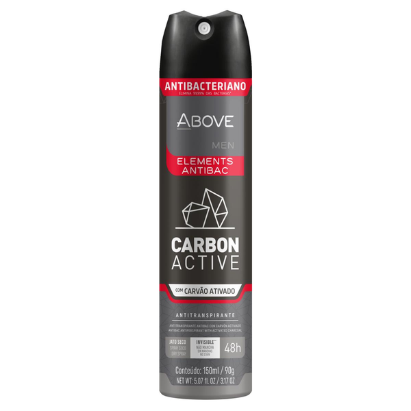 Antitranspirante Aerossol Antibacteriano Carbon Active Above Men Elements 150ml