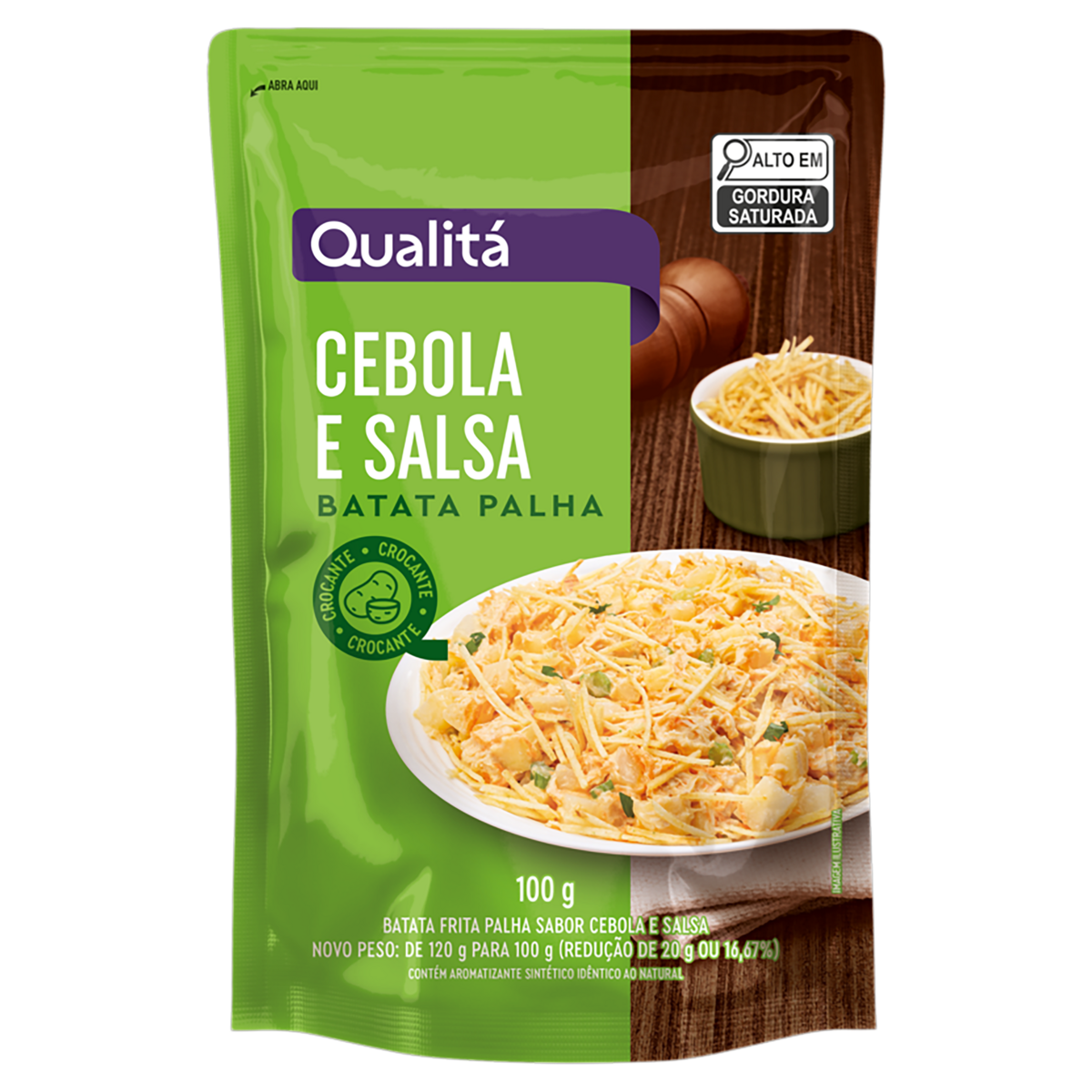 Batata Palha Cebola e Salsa Qualitá Flow Pack 100g