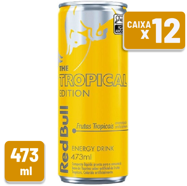 Energético Red Bull Tropical Lata 473ml Caixa C/ 12 Un