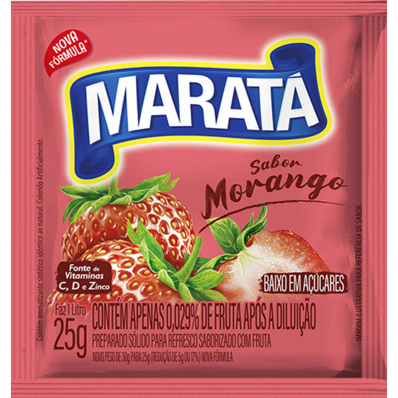 Refresco em Pó Maratá Morango 25g