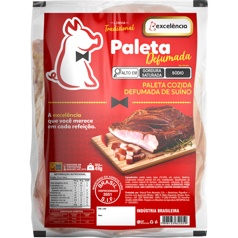 Bacon Paleta Defumado Excelência Preço por quilo na peça