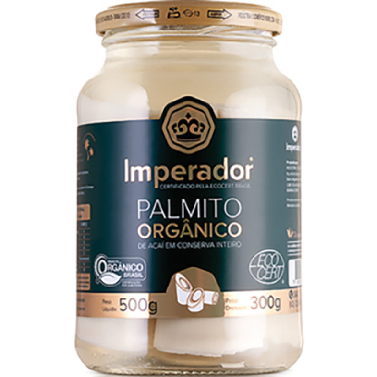 Palmito Acai Orgânico Imperador Peso liquido 500g Peso Drenado 300g