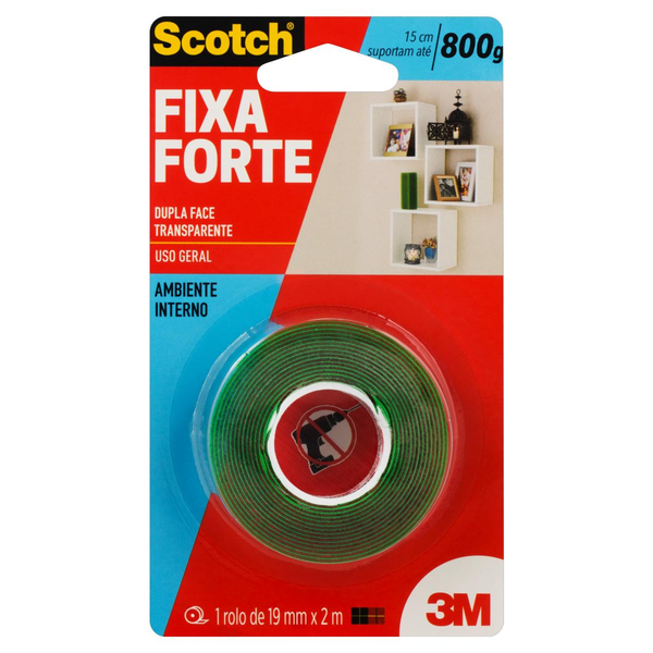 Fita Dupla Face Scotch Fixa Forte 19mm x 2m