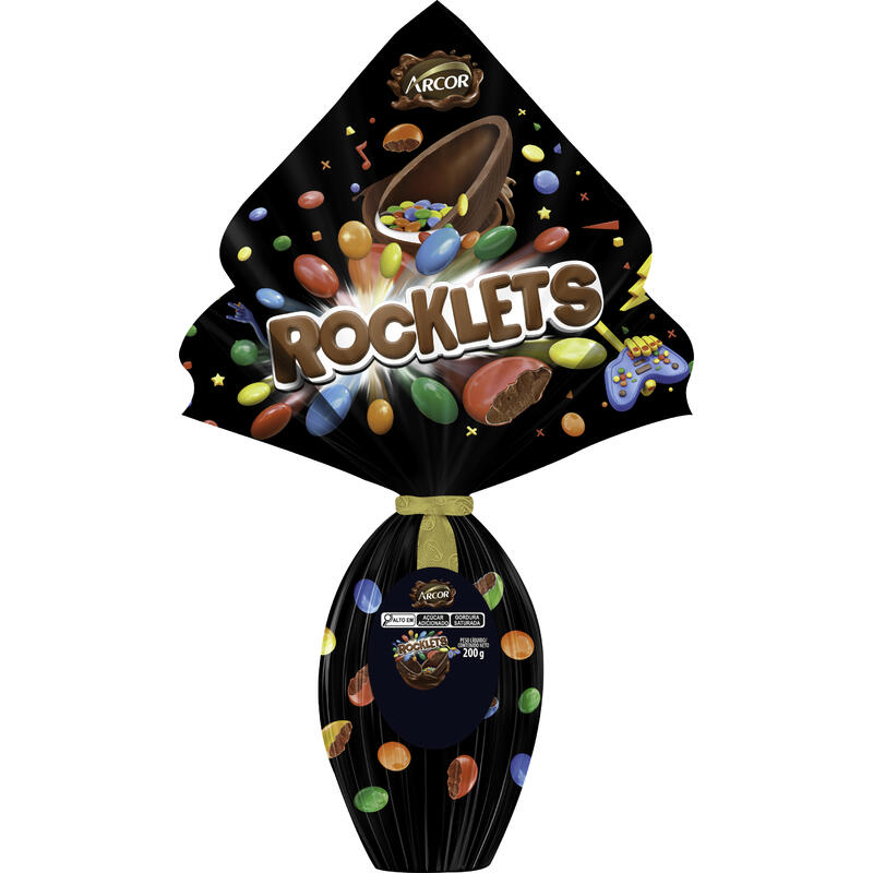 Ovo de Páscoa ao Leite Rocklets Arcor 220g