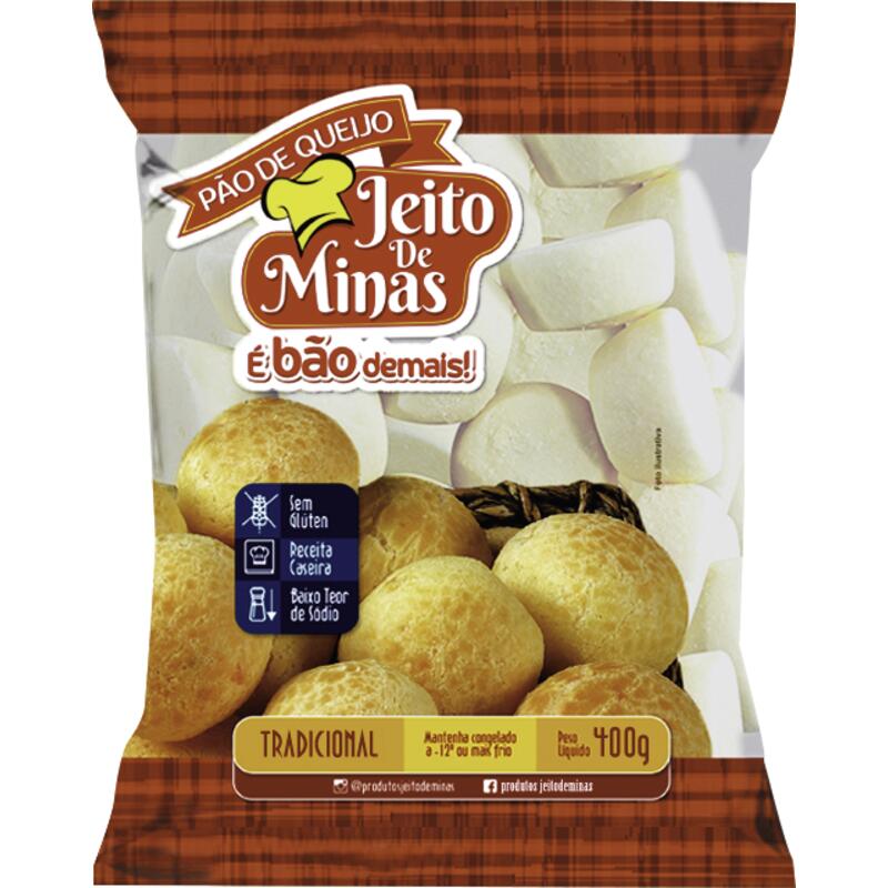 Pão de Queijo Jeito de Minas Congelado Tradicional 400g