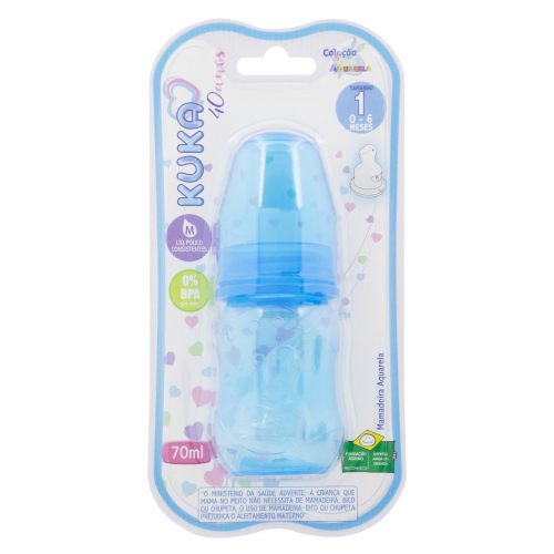 Mamadeira Azul Aquarela 70ml Kuka N° 1