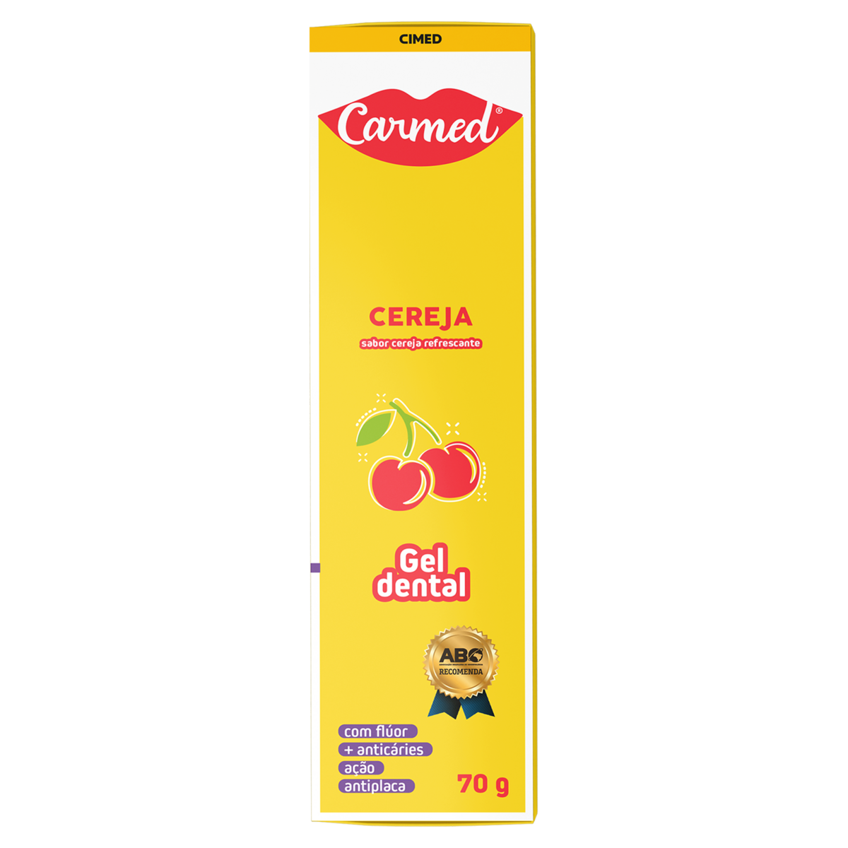 Gel Dental Infantil com Flúor Cereja Carmed 70g