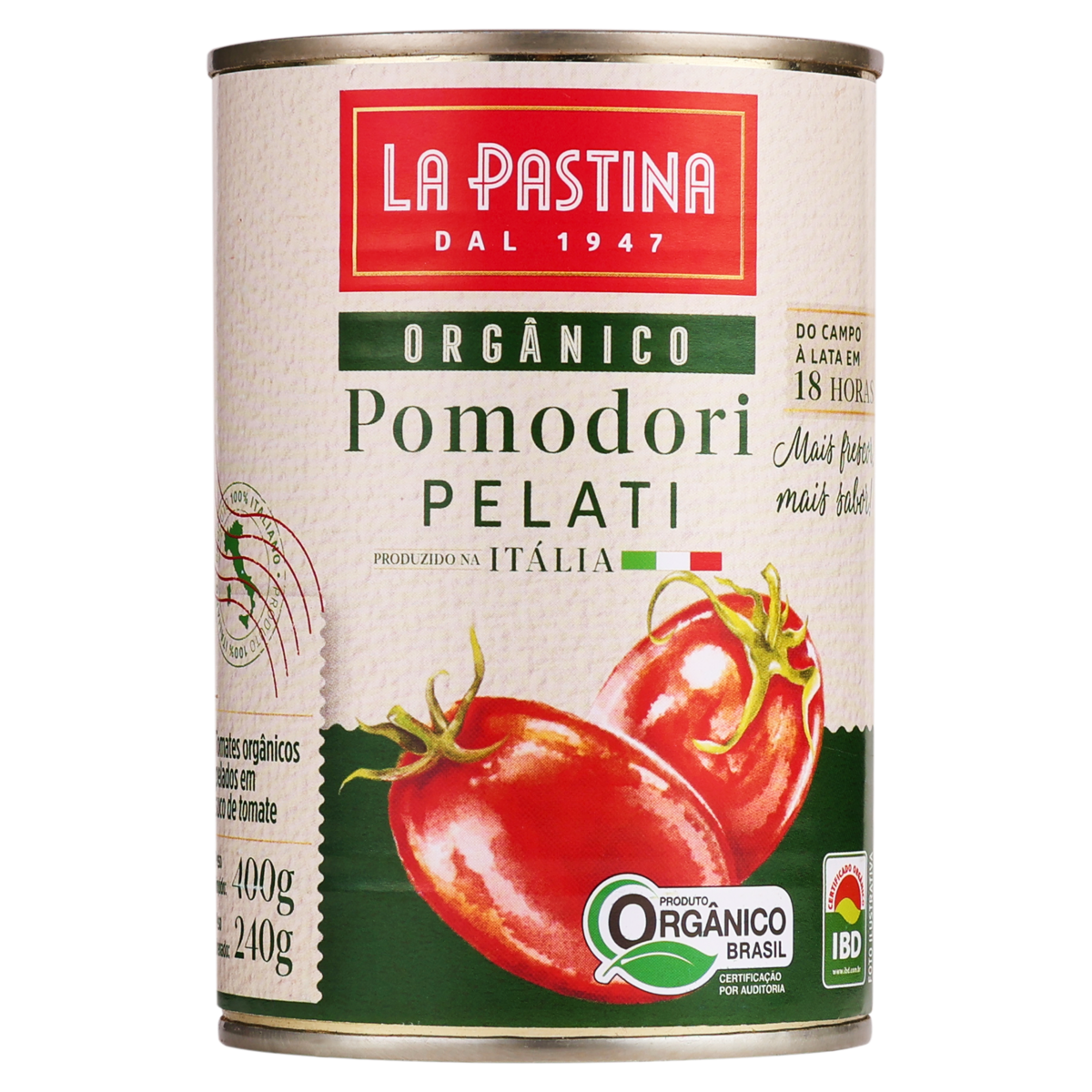 Tomate Pelado Orgânico La Pastina Lata 400g