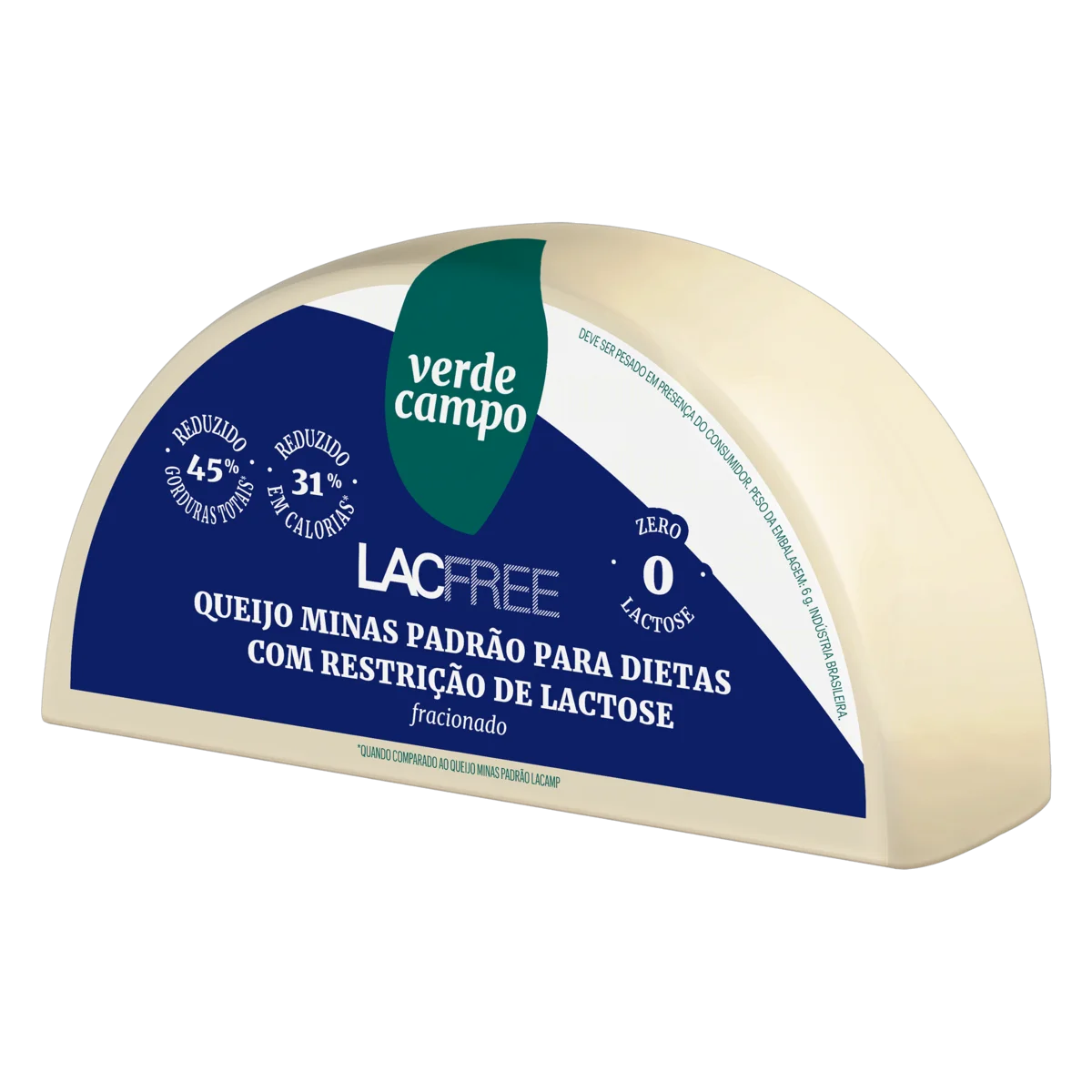 Queijo Minas Padrão Fracionado LacFree Verde Campo 400g