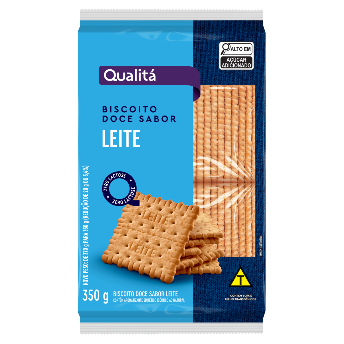 Biscoito Leite Zero Lactose Qualitá Pacote 350g