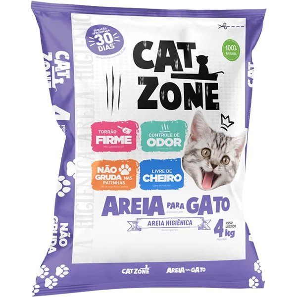Areia Higiênica Cat Zone 4kg