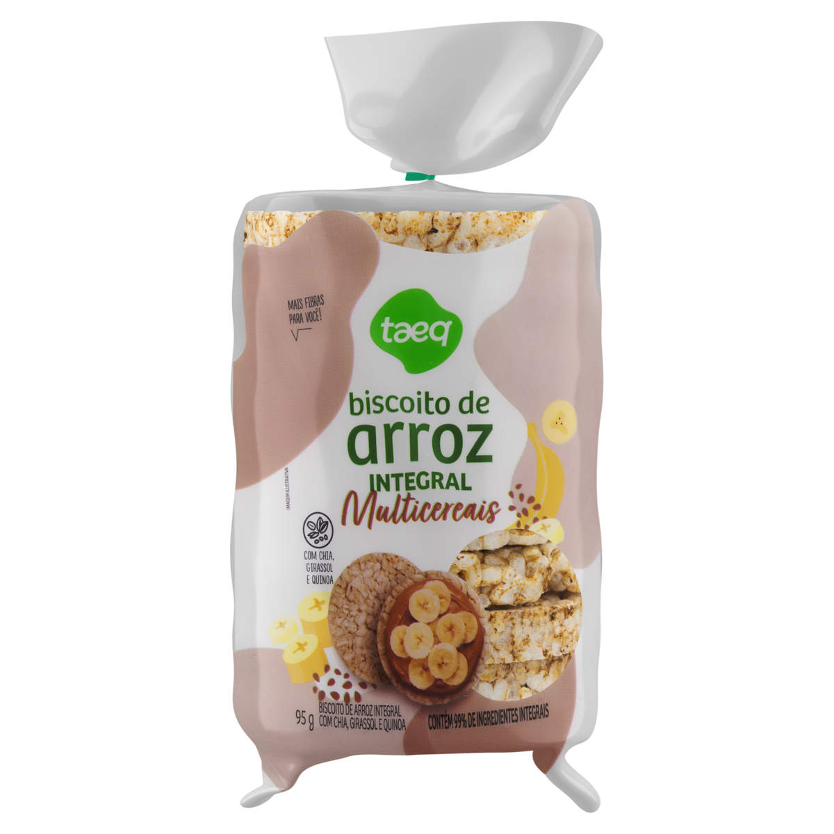 Biscoito de Arroz Integral Multicereais Taeq Pacote 95g