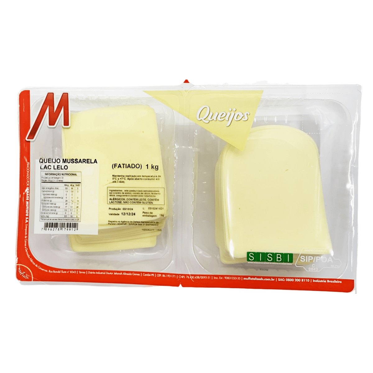 Queijo Mussarela Lac Léo Fatiado 1kg
