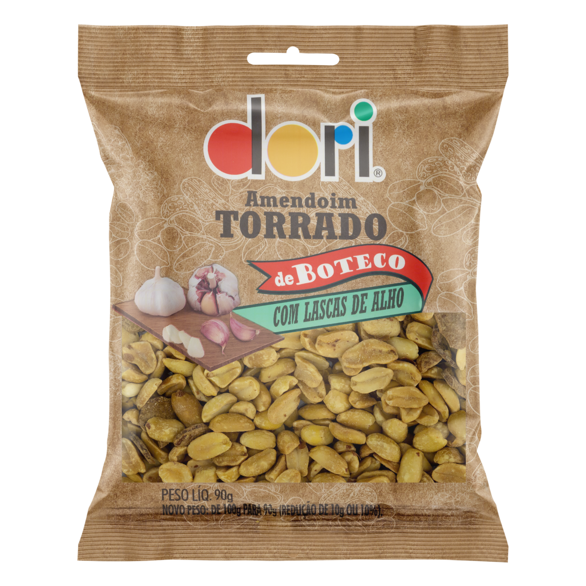 Amendoim Boteco Torrado Lascas de Alho Dori 90g