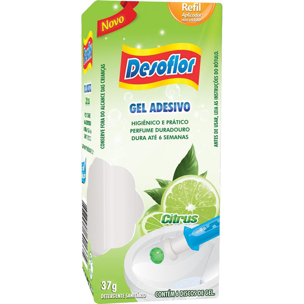 Gel Adesivo Sanitário Desoflor Citrus Refil 37g