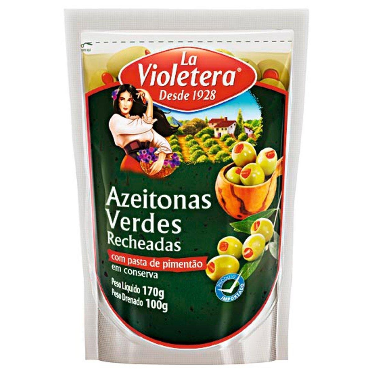 Azeitona Verde La Violet Recheada Pimenta 100g
