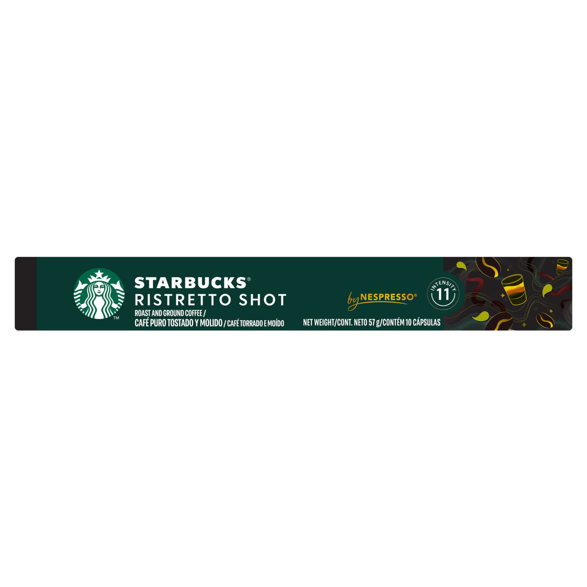 Café em Cápsula Torrado e Moído Ristretto Shot Starbucks Caixa 57g 10 Unidades