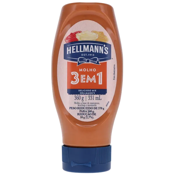 Molho Hellmann's 3 em 1 Squeeze 360gr