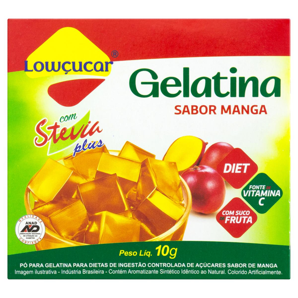 Gelatina Lowçucar 10g - Diet - Stevia - Manga
