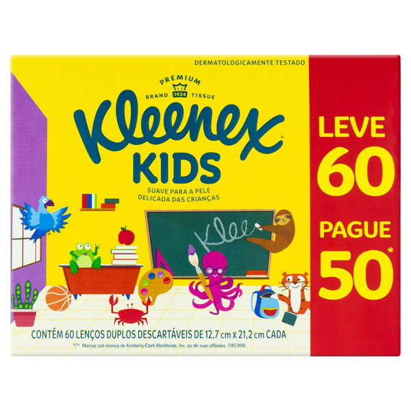 Lenço de Papel Kleenex Box Misto - Leve 60, Pague 50 Unidades