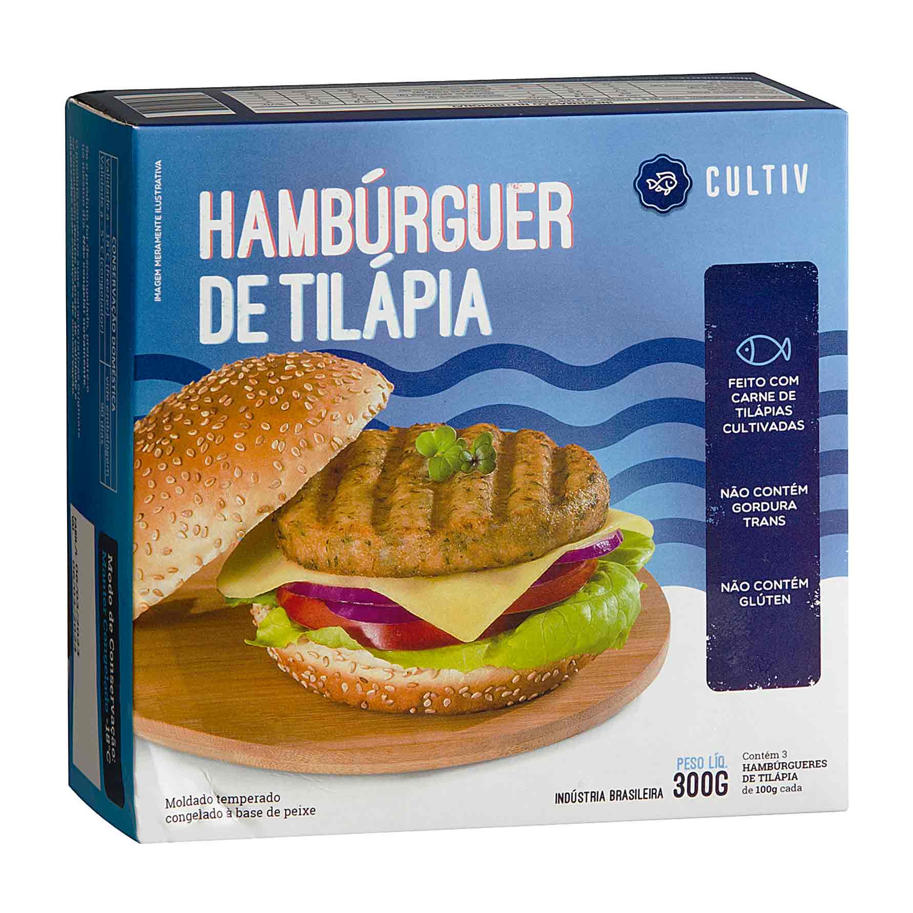 Hambúrguer de Tilápia Congelado Cultiv 300g