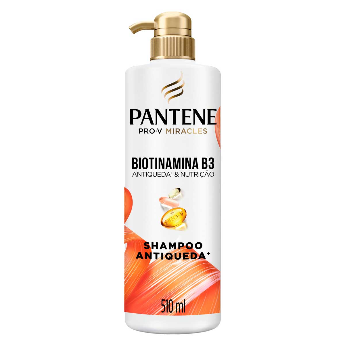 Shampoo Pantene Biotinamina B3 Antiqueda e Nutrição Frasco 510ml Pump