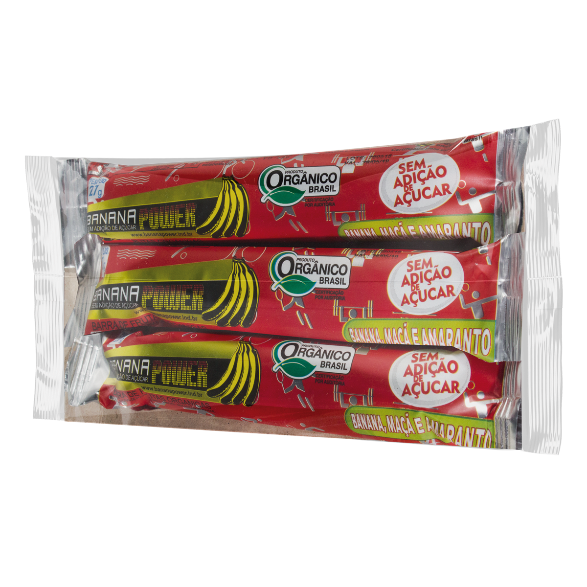 Barra de Banana Orgânica com Maçã e Amaranto POWER 81g