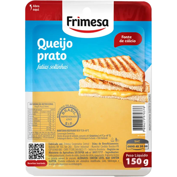 Queijo Frimesa 150g - Prato - Fatiado