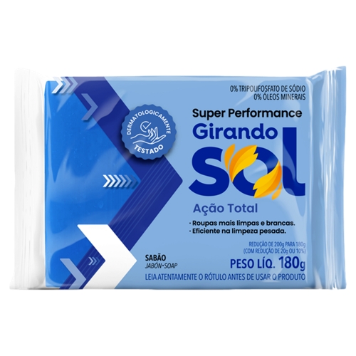 Sabão Barra GIRANDO SOL Ação Total 180g