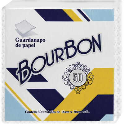 Guardanapo de Papel Bourbon 18cmX20cm 50 un