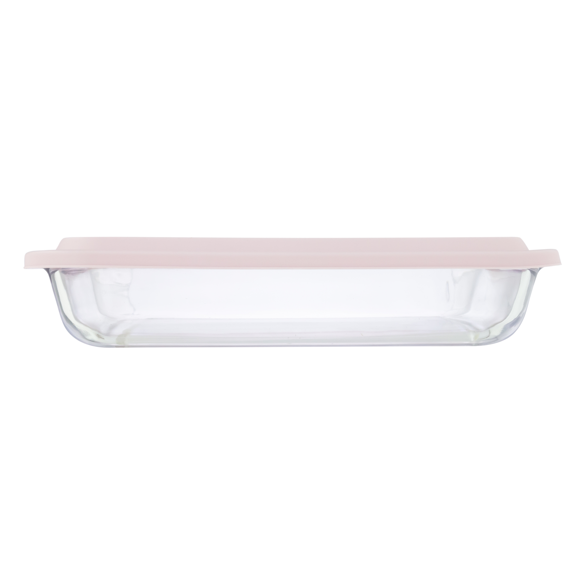 Assadeira Retangular Vidro com Tampa Rosa 1,6l Marinex Pequena