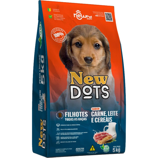 Ração New Dots 5kg - Cães Filhote