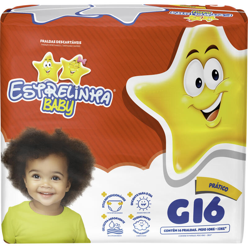 Fralda Descartável Estrelinha G 16 un