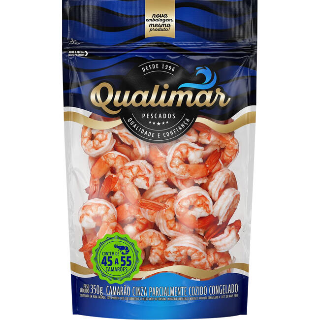 Camarão QUALIMAR Cozido 45 a 55 Peças Congelado 350g