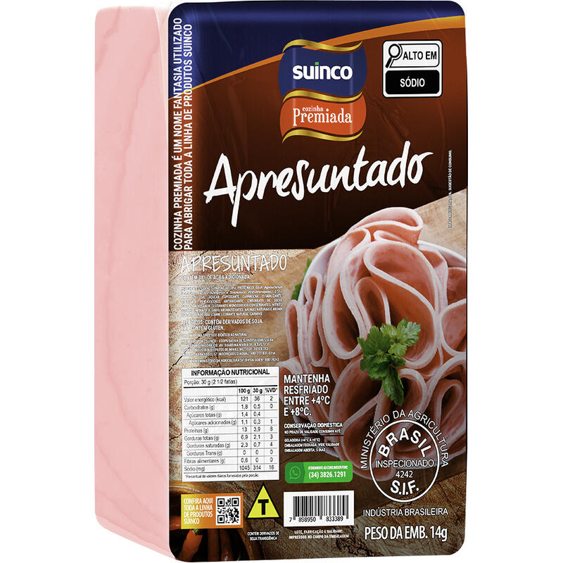 Apresuntado Suinco Preço por quilo na peça