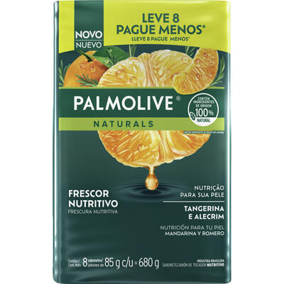 Sabonete Palmolive Naturals Frescor Nutritivo Tangerina & Alecrim 8x85g