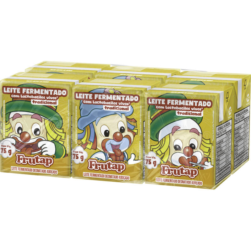 Leite Fermentado Frutap Patati e Patatá Tradicional 6x75g