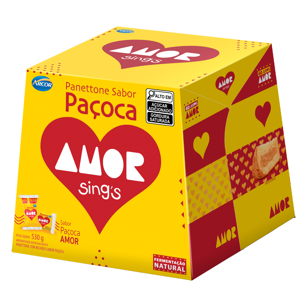 Panettone Paçoca Amor Sing's Caixa 530g