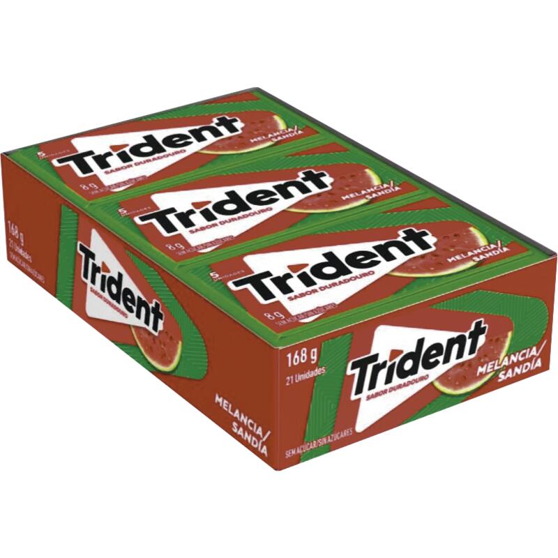 Chiclete Adams Trident Melancia s açúcar 21x8g