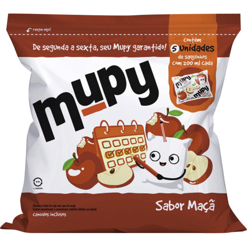 Alimento À Base de Soja Mupy Maçã 5x200ml