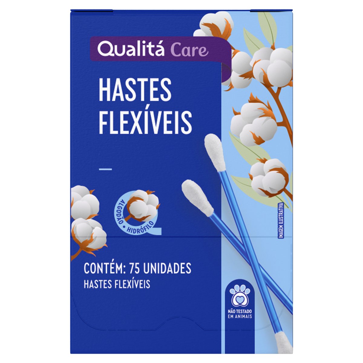Hastes Flexíveis Qualitá Care Caixa 75 Unidades