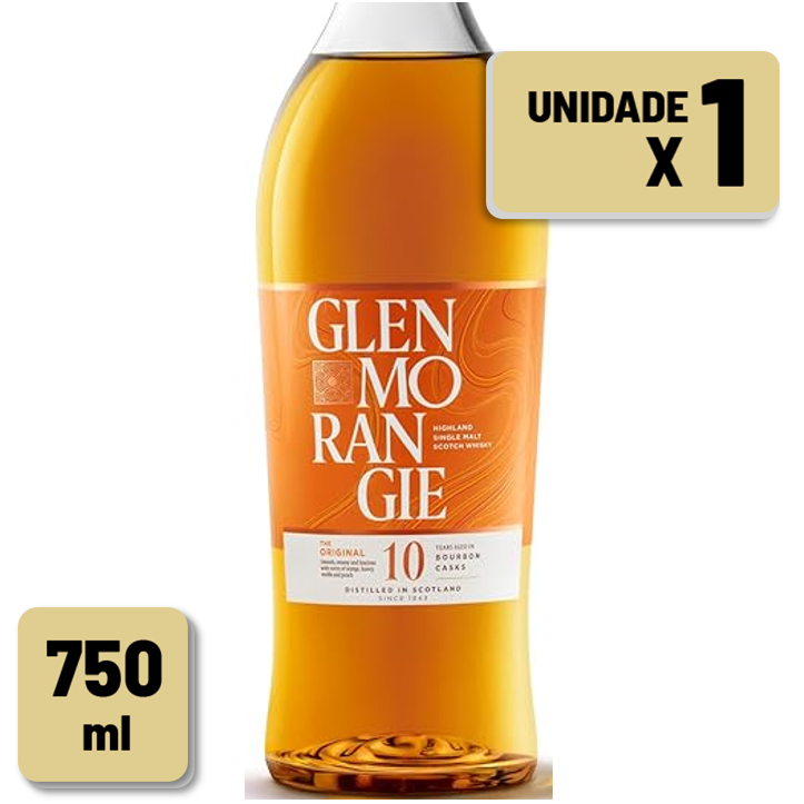 Whisky Glenmorangie 10 Anos Garrafa Vidro 750ml