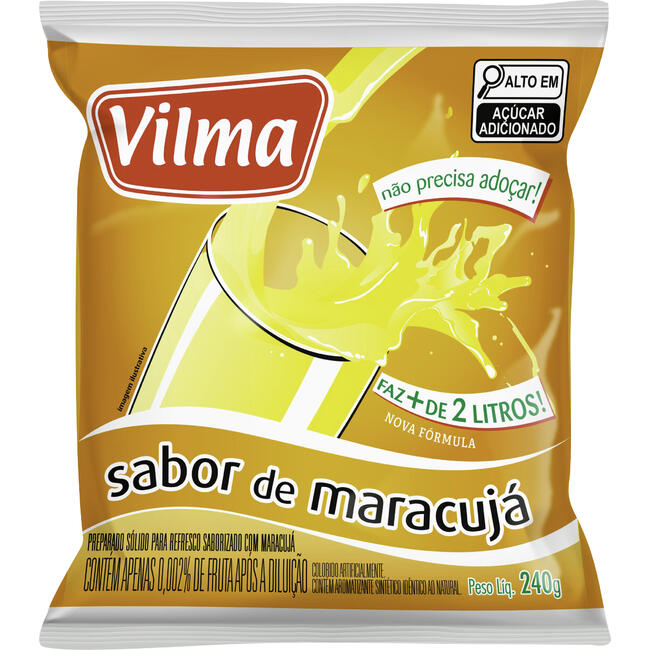 Refresco em Pó Vilma Maracujá 240g