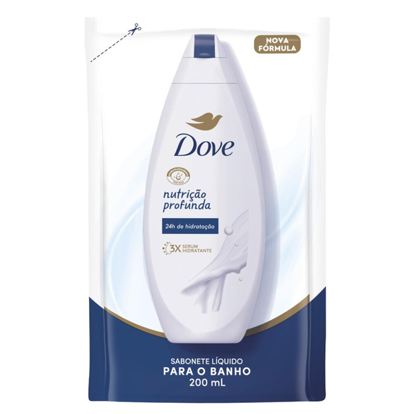 Sabonete Líquido Dove Nutrição Profunda Sachê 200ml Refil